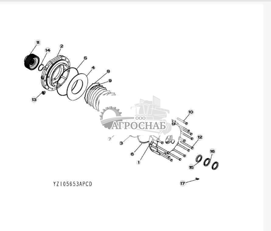 YZ105653 Узел маслоохлаждаемого тормоза 
